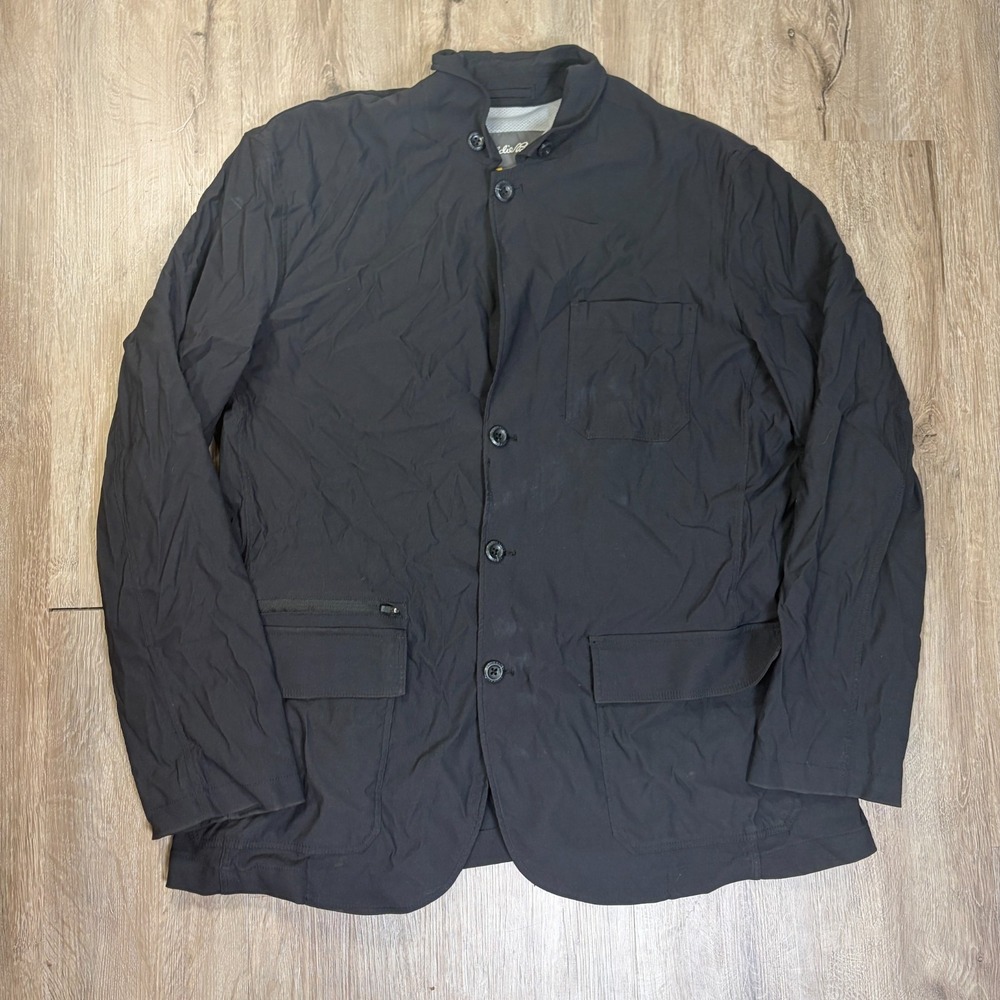 Eddie Bauer Travel Blazer Mens Size 48 Black Travex Stretch Nylon